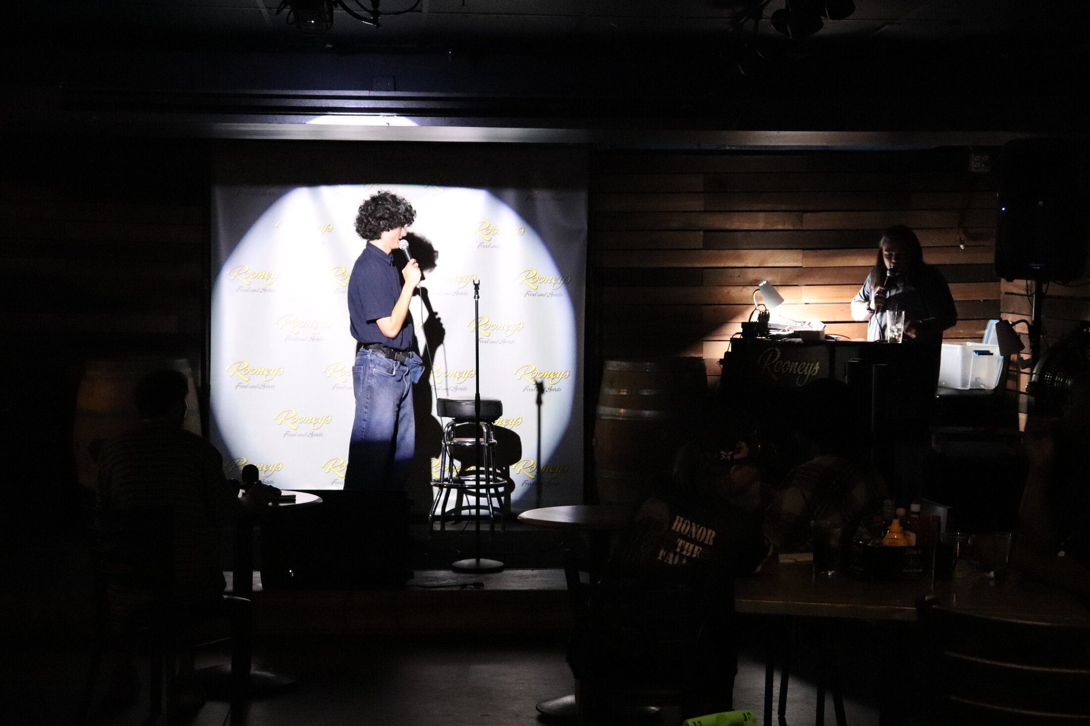 The room during Open Mic Comedy night at Rooneys in Woodinville